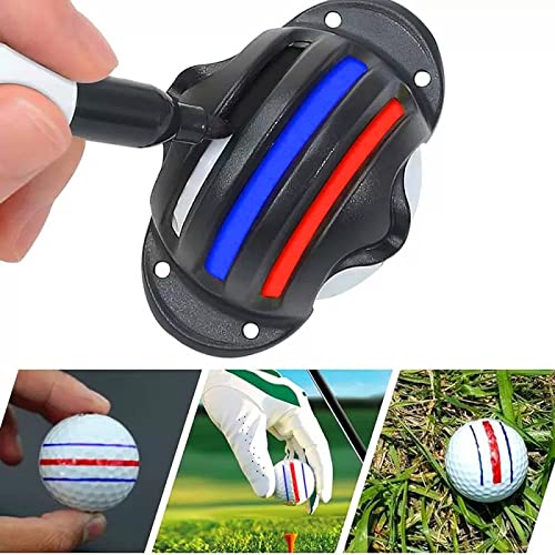 Golf Ball Marker Set - 4 Colors & 4 Stencils for Alignment