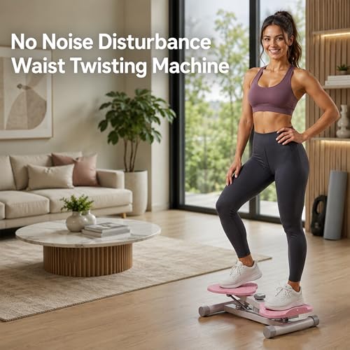 Waist Twister Machine - Anti-Slip Portable Fitness Board - Pink