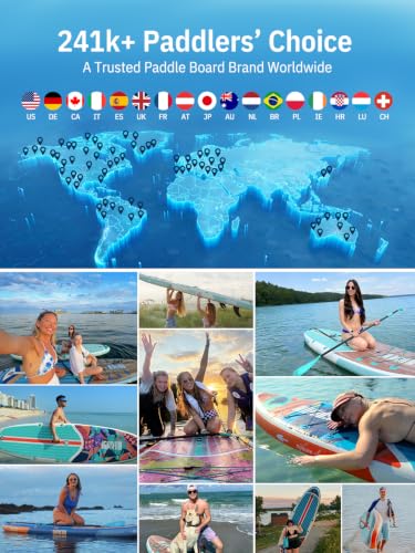 Inflatable Stand Up Paddle Board - 10'6'', Anti-Slip EVA Deck, 450 lbs Capacity - Green Wood