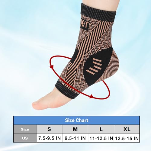Copper-Infused Ankle Brace Compression Socks - Large
