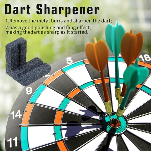 Dart Sharpener Stone - 4 Pack V-Sharp Tool for Steel Tip Darts