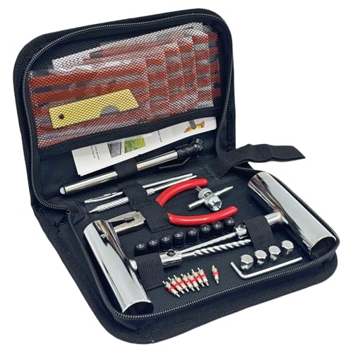 61pcs Tire Repair Kit with Quick Seal for Cars, Trucks, Motorcycles - Universal Tools