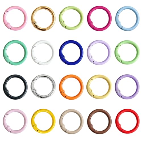 Hordolry Colorful 60Pcs Metal Carabiner Key Rings Bulk for DIY Keychains & Bag Charms