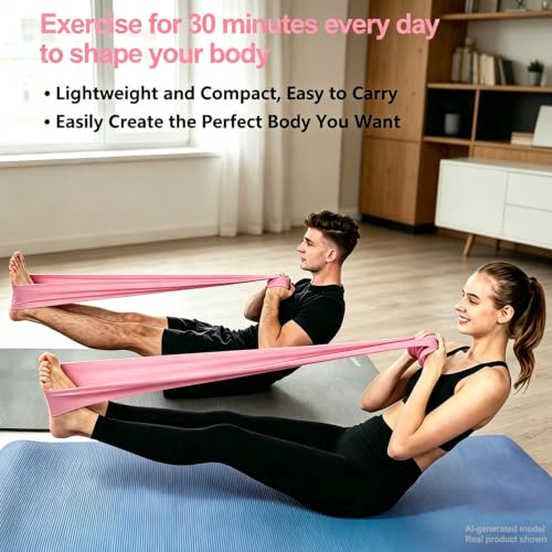 Resistance Bands for Workouts, Therapy & Yoga - Pink