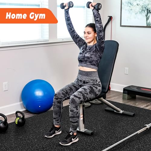 Interlocking Exercise Mats - 24 Pcs (96 Sq Ft) - Black/Grey