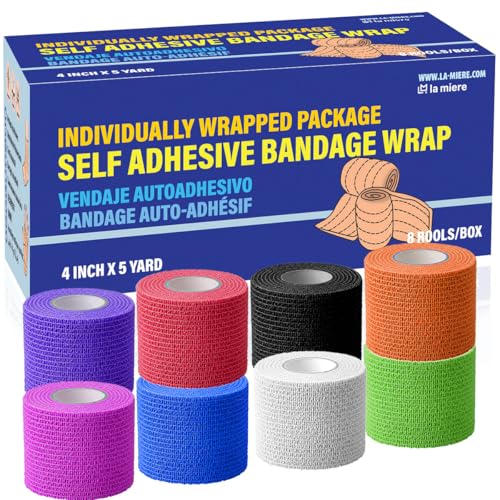 Self-Adherent Cohesive Bandages - 2" x 5 Yards, 8 Pack, Mix Colors
