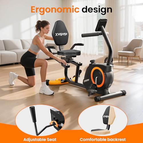 Recumbent Exercise Bike for Home - 16-Level Resistance, Adjustable Seat, 400LB Support
