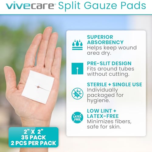 Drain Sponges - 2"x2" Sterile Gauze Pads, Pre-Cut (70 Pack)