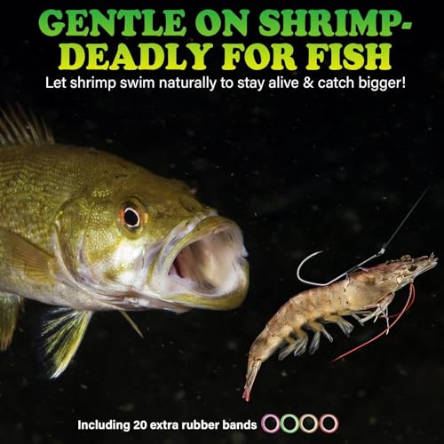 LUCKYFISHING 20pcs Live Shrimp Hooks Saltwater & Freshwater V-Shape Fishing Hooks 2/0