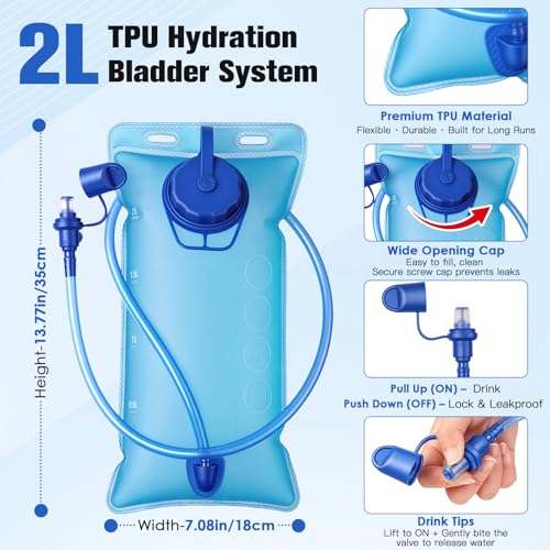 Lightweight Hydration Vest Backpack with 2L Bladder - Black