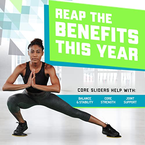 Core Sliders for Full Body Workout - Pack of 2 - Black