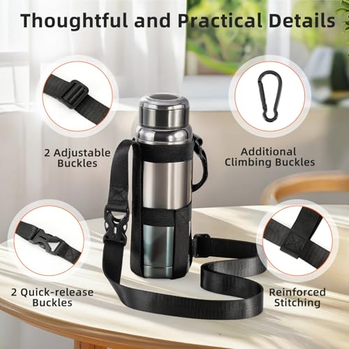 Nuovoware 2 Pack Water Bottle Holder with Strap, Fits 20-40 oz, Orange & Black