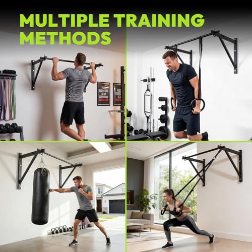 52” Wall Mounted Pull Up Bar - 500 lb Capacity, Adjustable Depth