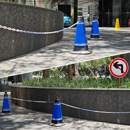 PATIKIL Plastic Chain Links, 200 Foot Safety Chains, Orange Plastic Chains for Barriers, Crowd Control, Queue Lines, Parking, Fences, Gate, Concerts, and Decoration