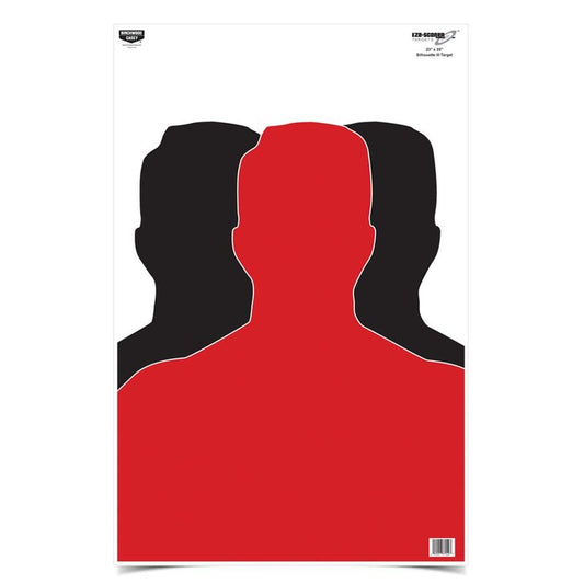 Birchwood Casey 23" x 35" Eze-Scorer Silhouette III Shoot-Up Brilliant White Paper Targets for Indoor and Outdoor Use, 100 Targets