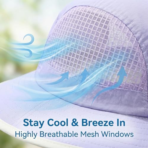 UV Sun Protection Hat Women Foldable Neck Flap Wide Brim Fishing with