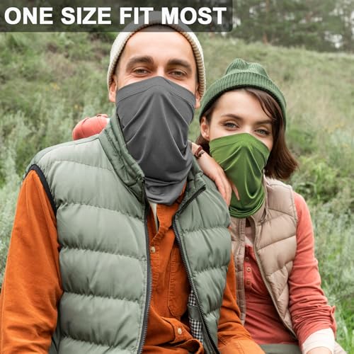 2-Pack UV Protection Neck Gaiter Face Mask - Cooling Balaclava - Black