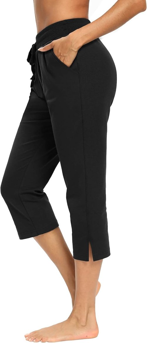 LEXISLOVE Women's Capris - Casual Summer Wide Leg Crop Pants with Comfy Drawstring & Pockets
