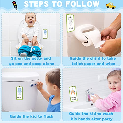 COcnny 29pcs Potty Training Chart with Vehicle Labels Rewards for Toddler Girls Boys, Transportation Theme Potty Training Stickers Chart, Toilet Training Step Behavior Planner for Kids 1-3