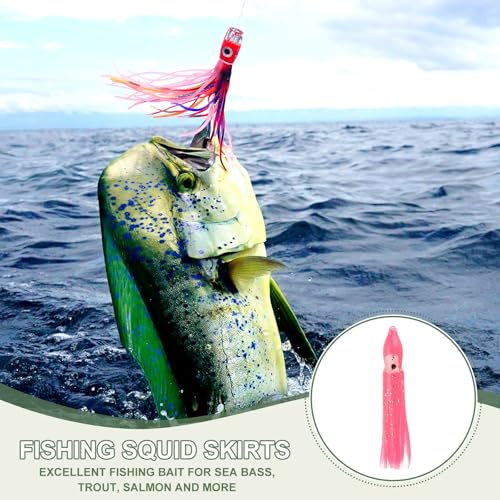 Pink 2 Inch Fishing Squid Skirts Lures - Durable PVC Bait