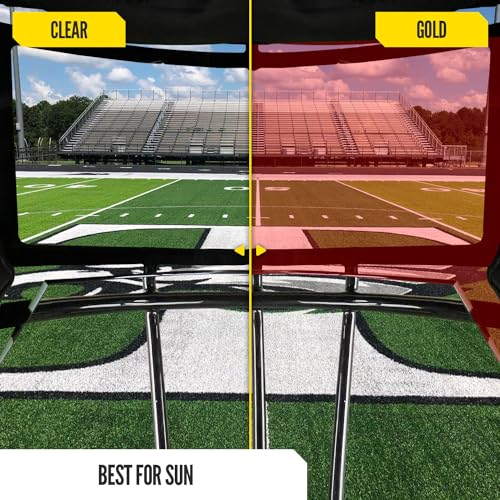 NXT NXTRND VZR1 Football Visor Gold Flat Lens Anti-Fog Durable Helmet Accessory