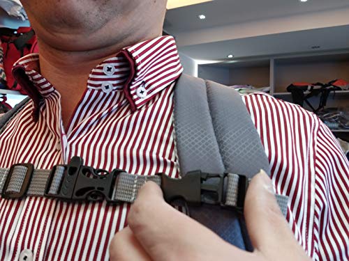 Universal Backpack Sternum Strap - Adjustable Nylon Chest Belt - Wolf Grey