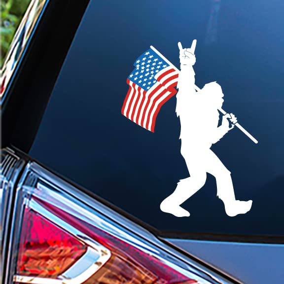 Bigfoot Rock On Vinyl Decal Sticker - 5-Inch Waterproof for Cars & More