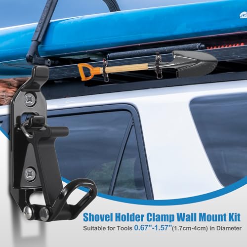 6 Pack Roof Rack Shovel Mount - Heavy-Duty Black Holder