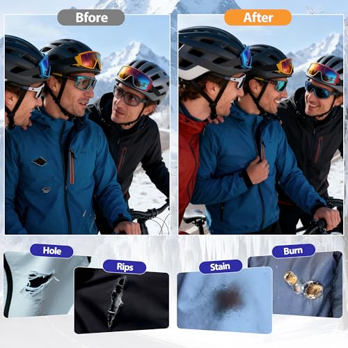 18 Pcs Down Jacket Repair Patch Kit - Waterproof Nylon Fabric