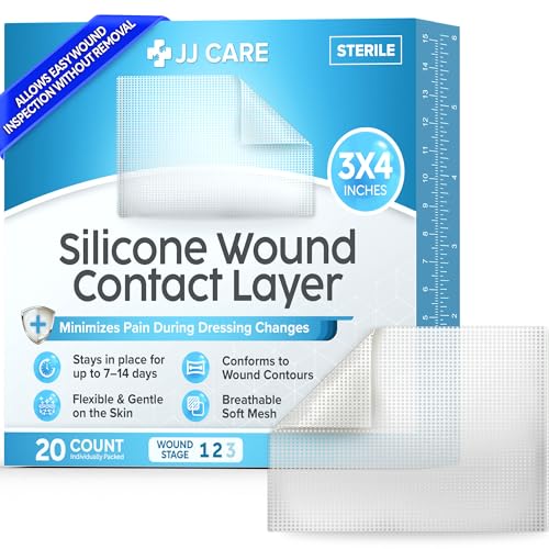 Silicone Wound Contact Layer 3x4 Inch - Non-Adherent Dressing 20 Sheets