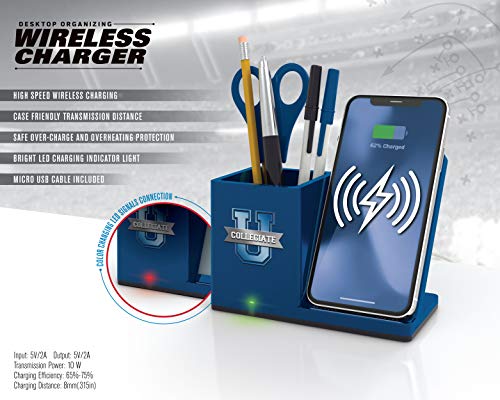 NCAA Wireless Charging Desktop Organizer & Phone Stand