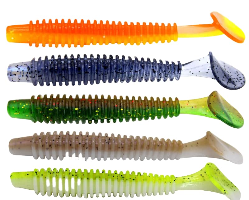 60PCS Soft Fishing Lures Set with Tackle Box - 6.5cm & 8cm