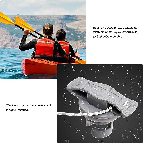 2 Pcs Inflatable Boat Air Valve Caps - Leak-Proof PVC Covers