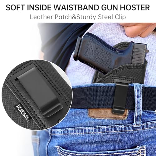 POYOLEE Black Right-Hand IWB Concealed Carry Gun Holster with Laser Light Fits Most Handguns