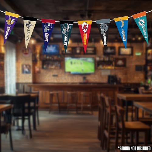 NFL Mini Pennant Set - 4" x 9" Felt Flags for All Teams