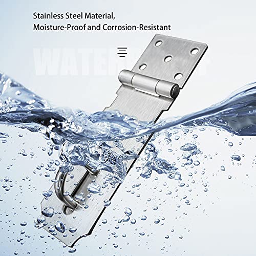 Door Locks Hasp Latch, 5 Inch Stainless Steel Safety Packlock Clasp Hasp Lock Latch, Extra Thick Gate Lock Hasp with Screws Brushed Finish 2 Pack (5inch)