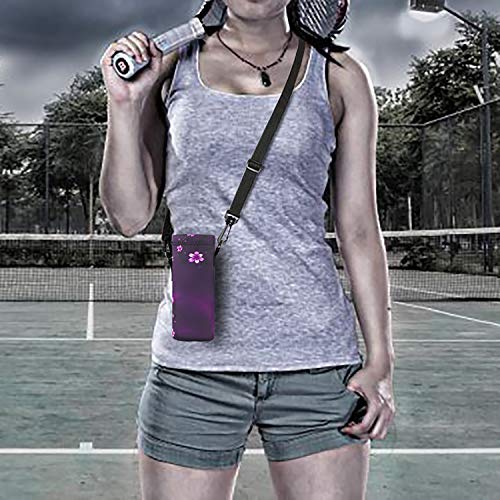 Neoprene Water Bottle Carrier Bag - Adjustable Strap, 500ml Purple Flowers