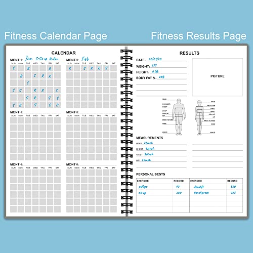 A5 Fitness Planner Journal for Weight Loss & Workouts - Grey