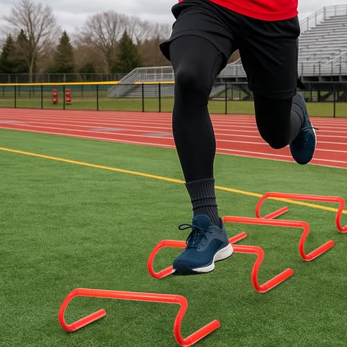 6 Pack Agility Speed Training Hurdles - 6" Detachable Set
