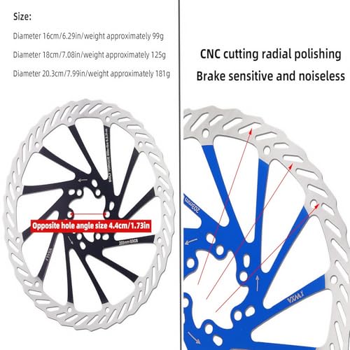 YBEKI 2-Pack Bike Disc Brake Rotor 160mm Black CNC Machined Stainless Steel