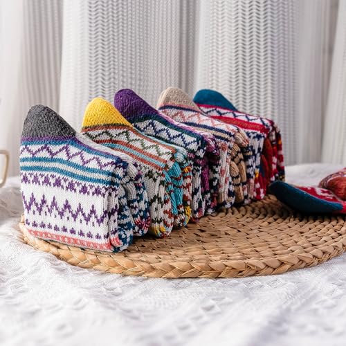 Warm Wool Socks - 5 Pairs Thick Winter Socks for Women