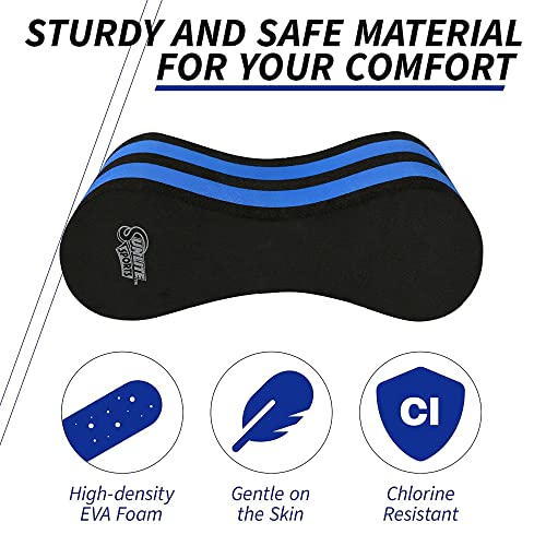 EVA 5-Layer Pull Buoy Leg Float - Pool Training Aid - Black with Blue