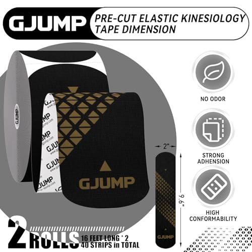 Kinesiology Tape - Precut Athletic Muscle Tape for Pain Relief | 40 Strips