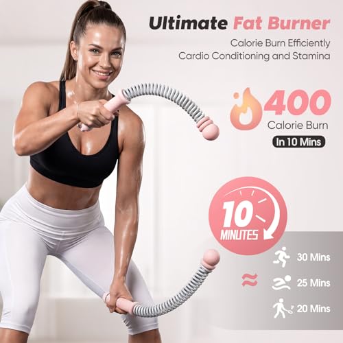 Ropeless Battle Ropes for Home Gym - Adjustable Cordless Pink