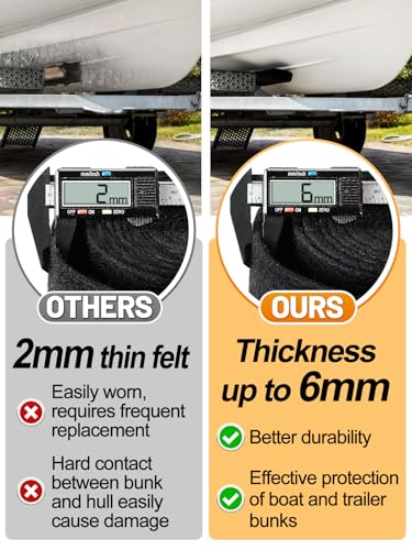 PAMASE 13ft Boat Trailer Bunk Carpet | Marine-Grade 6mm Thick Marine Carpet for Trailers & Decks