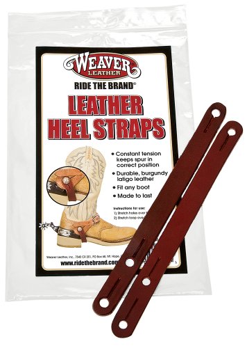 Weaver Leather Burgundy Latigo Heel Straps for Boots - 8" Spur Accessories