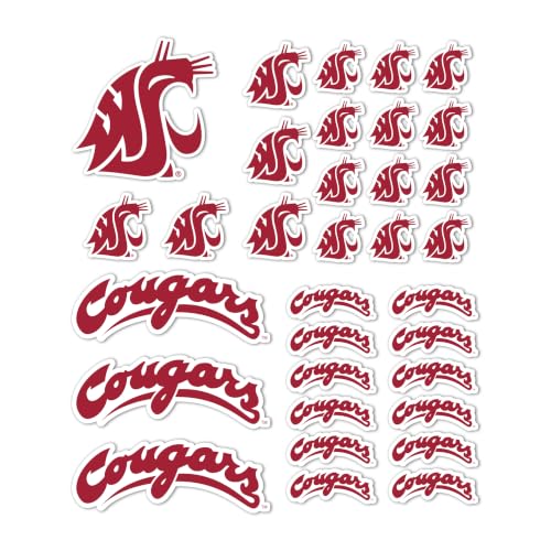 Washington State University Cougars Sticker Sheet 8.5x11 inches - Official Licensed Vinyl Decal