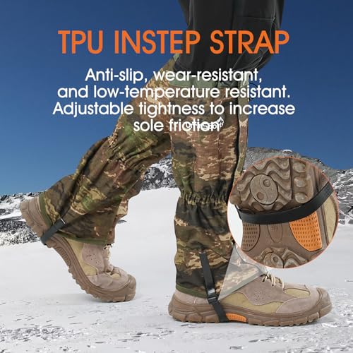 Waterproof Adjustable Leg Gaiters - Camo Large-X-Large