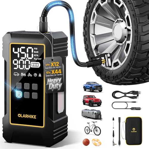 Portable Tire Inflator 12000mAh Air Compressor - 150PSI Dual Power