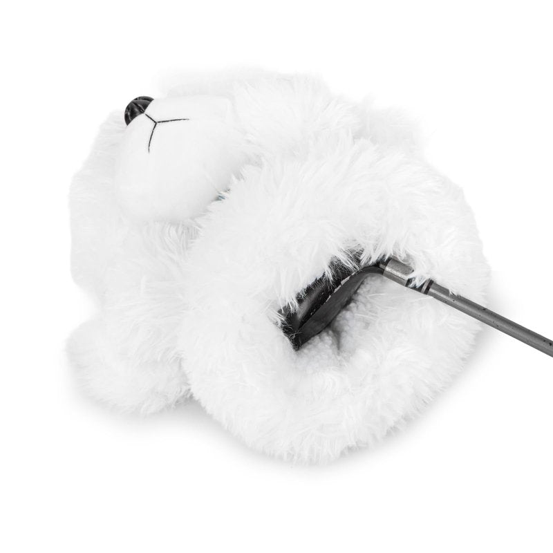 Montela Golf Club Head Cover Golf Club Covers Driver Headcover Funny Animal Golf Head Cover for Driver 460CC Golf Driver Cover Fit Taylormade Titleist D2 D3 917 Callaway Epic Ping (White Teddy)